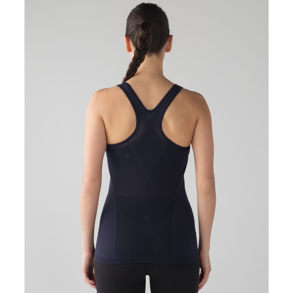 Lululemon Reveal Racerback Tank Women's 6 Black W1AATS $58 Yoga Mesh Athletic